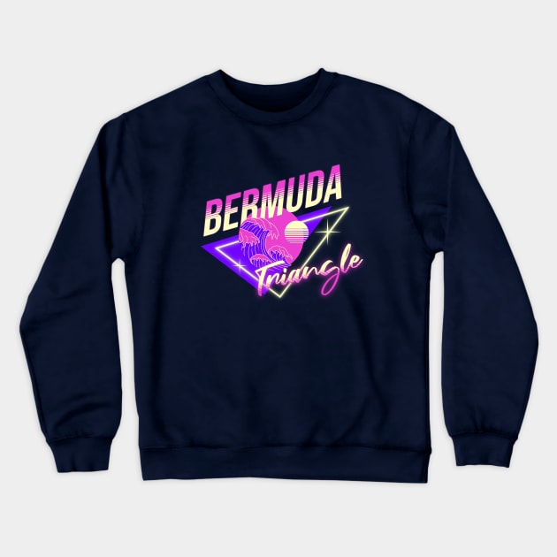 Bermuda Triangle - 80s retro neon Crewneck Sweatshirt by BodinStreet